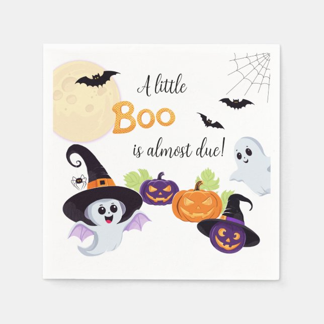 Paper Napkin Baby Dusche für Little Boo Halloween Serviette (Vorderseite)