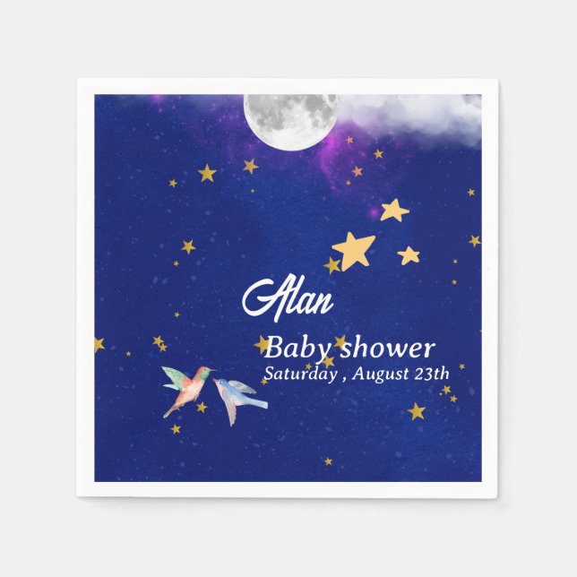 Paper Napkin blaue Himmelsträume Babydusche Serviette (Vorderseite)
