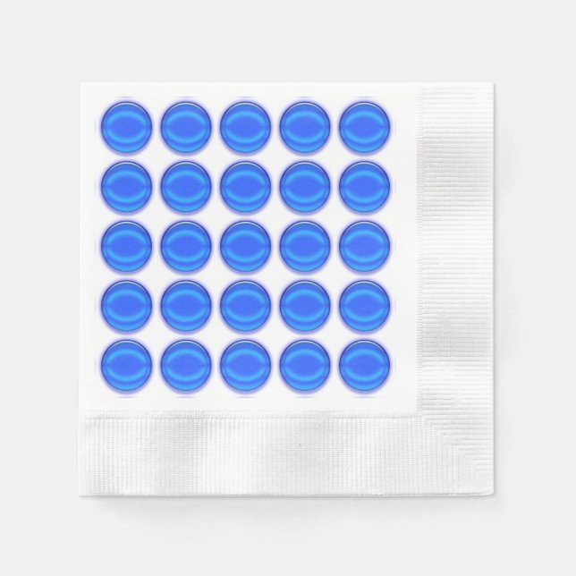 Paper Napkin - Blaue Punkte Serviette (Vorderseite)