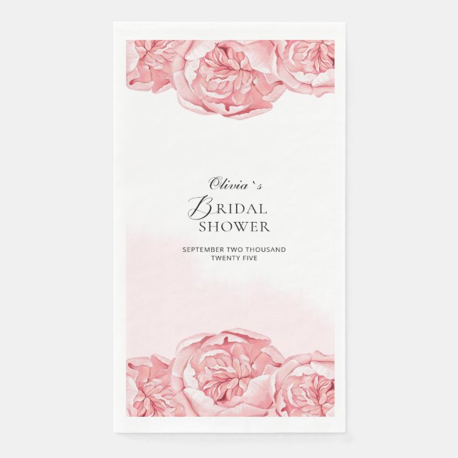 Paper Napkin Brautparty Peonies Serviette (Vorderseite)