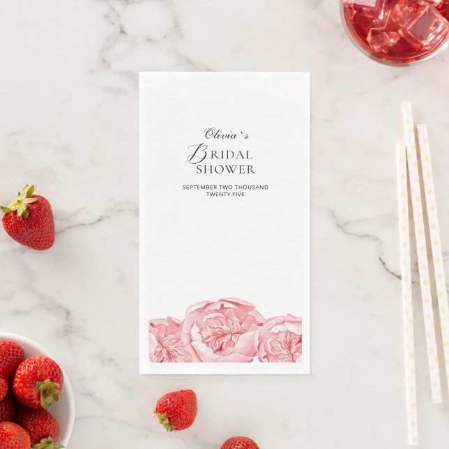 Paper Napkin Brautparty Peonies Serviette (Beispiel)