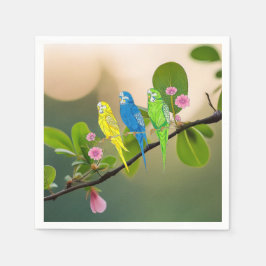 Paper Napkin Budgies Serviette