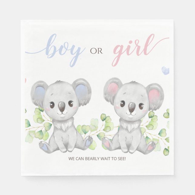 Paper Napkin Gender Reveal Party Serviette (Vorderseite)