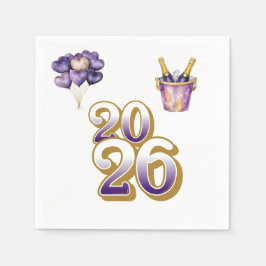 Paper Napkin-Happy New Year 2026 Tableware Set Serviette