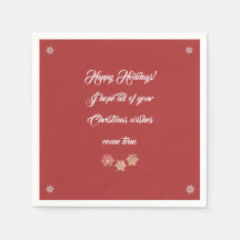 Paper Napkin mit Weihnachtsbotschaft