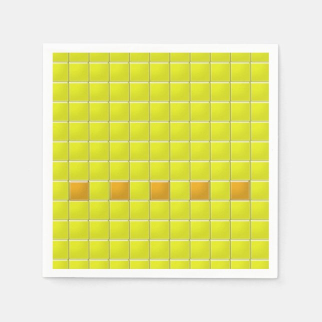 Paper Napkin - Mosaikplätze in Gelb Serviette (Vorderseite)