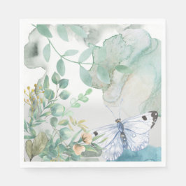 Paper Napkin Pastells Floral Butterfly Serviette