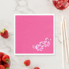 Paper Napkin - Pink Stripped Geraniums Serviette