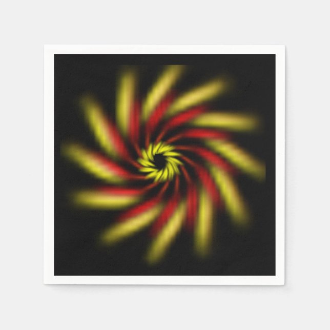 Paper Napkin - Pinwheel auf schwarz Serviette (Vorderseite)