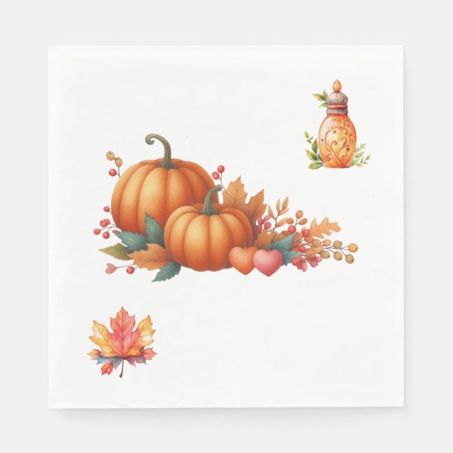 Paper Napkin Rustic Herbst Babydusche Napkins Serviette (Vorderseite)