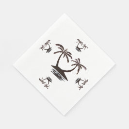 Paper Napkin - Silhouette der Tropeninsel Serviette