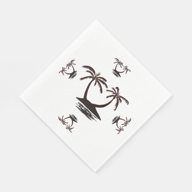 Paper Napkin - Silhouette der Tropeninsel Serviette (Ecke)