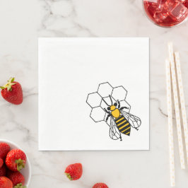 Paper Napkin - Single Gelb und Schwarze Biene Serviette