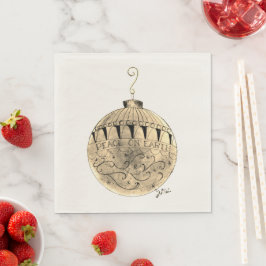 Paper Napkin - Weltfrieden Ornament in Gelb Serviette
