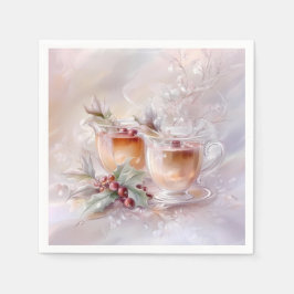 Paper Napkin-White Victorian Christmas Serviette