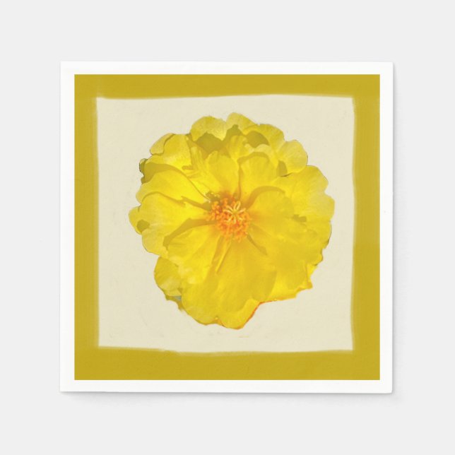 Paper Napkin Yellow Moss Rose Serviette (Vorderseite)