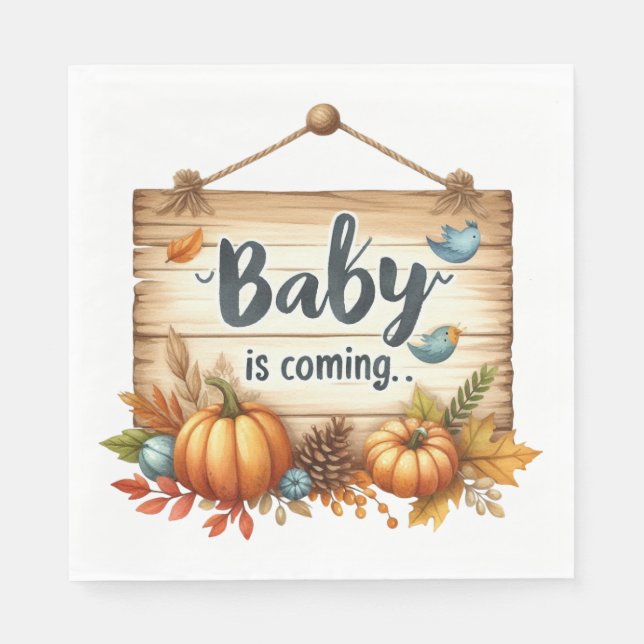 Paper NapkinRustic Autumn Babydusche Napkins Serviette (Vorderseite)