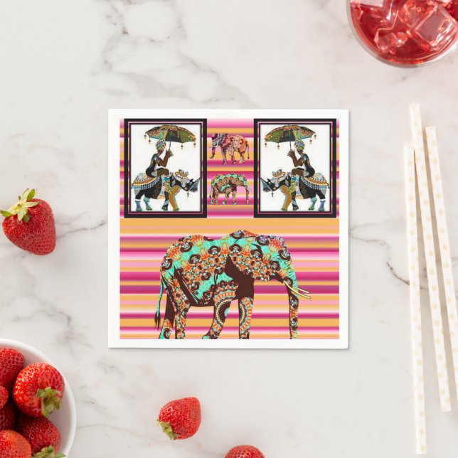 Paper Napkins, African Elephant Women Serviette (Beispiel)