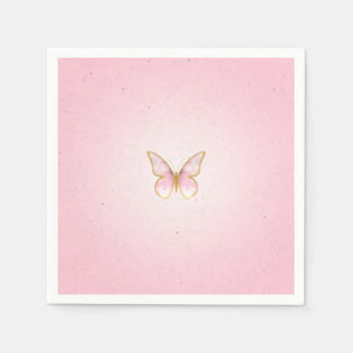 Paper napkins Butterfly Gold Rose Serviette