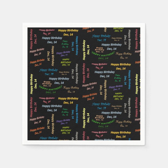 Paper Napkins Dezember, 14 Geburtstag Serviette (Vorderseite)