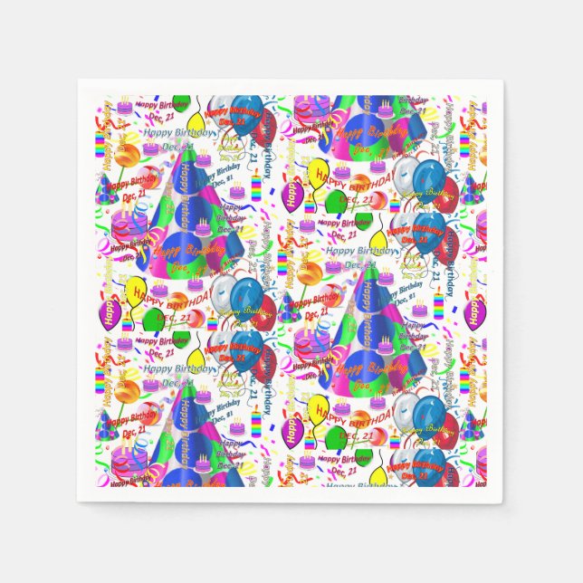 Paper Napkins Dezember, 21 Geburtstag Serviette (Vorderseite)