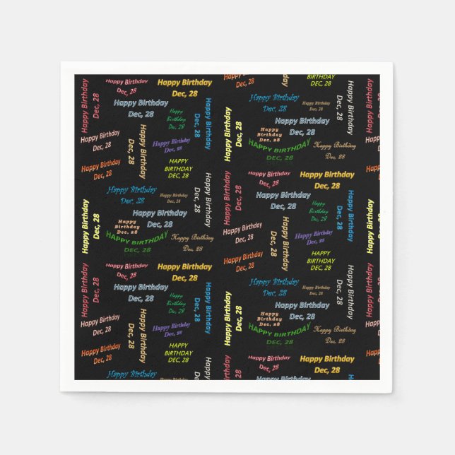 Paper Napkins Dezember, 28 Geburtstag Serviette (Vorderseite)