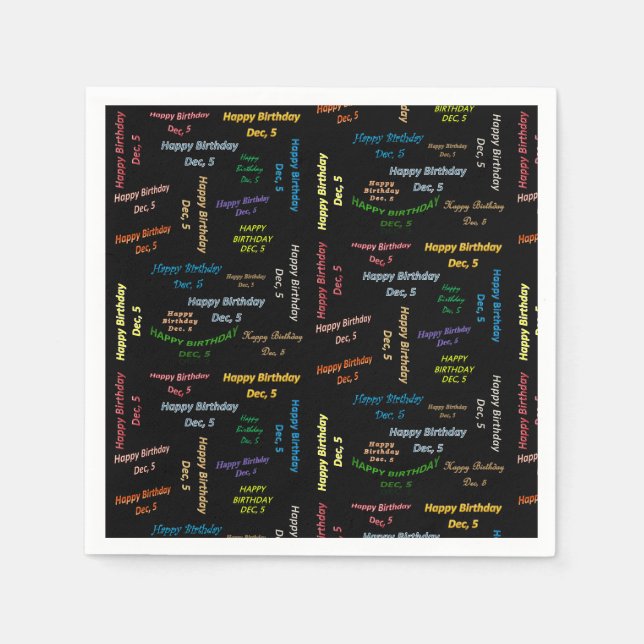 Paper Napkins Dezember, 5. Geburtstag Serviette (Vorderseite)