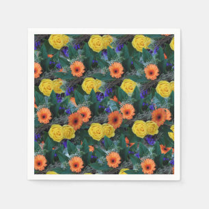 Paper Napkins Floral Serviette