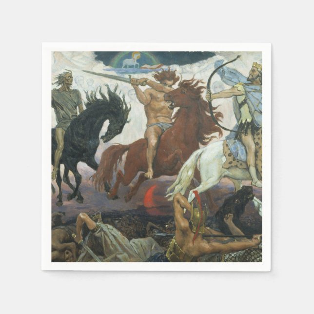 Paper Napkins Four Horsemen Apokalypse Vasnetsov Serviette (Vorderseite)