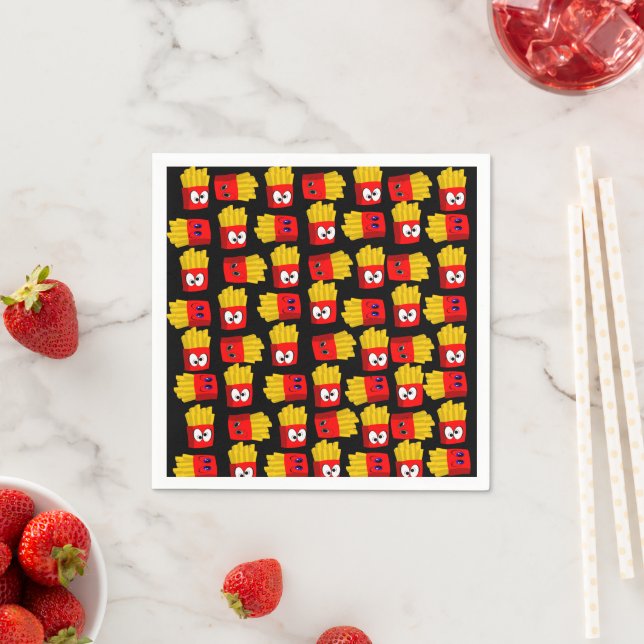 Paper Napkins, French Fries Black Serviette (Beispiel)
