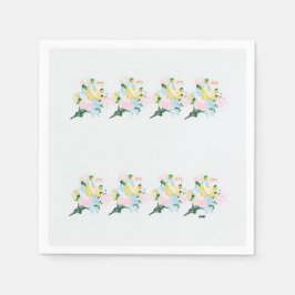 Paper Napkins : Frühlingsblumen innerhalb eines Ne Serviette