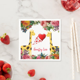 Paper Napkins, Giraffe-Liebe Serviette