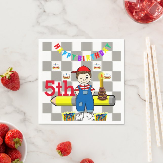 Paper Napkins, Happy Birthday Boy Car Serviette (Beispiel)