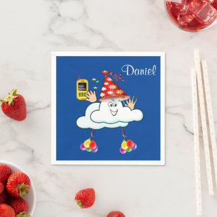 Paper Napkins, Happy Birthday IPhone Text Cloud Serviette