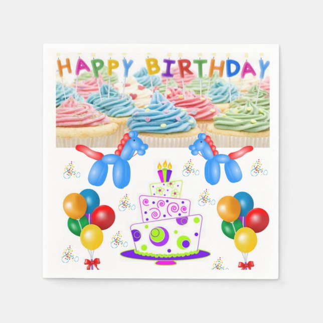 Paper Napkins Happy Birthday Serviette (Vorderseite)