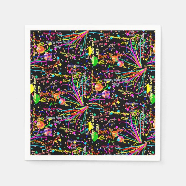 Paper Napkins, Happy New Year 2019 Serviette (Vorderseite)