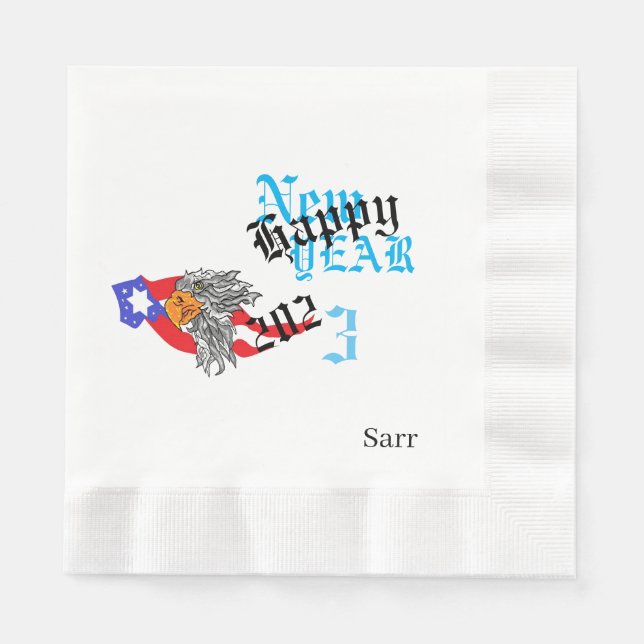 Paper Napkins: Happy New Years 2023 Serviette (Vorderseite)