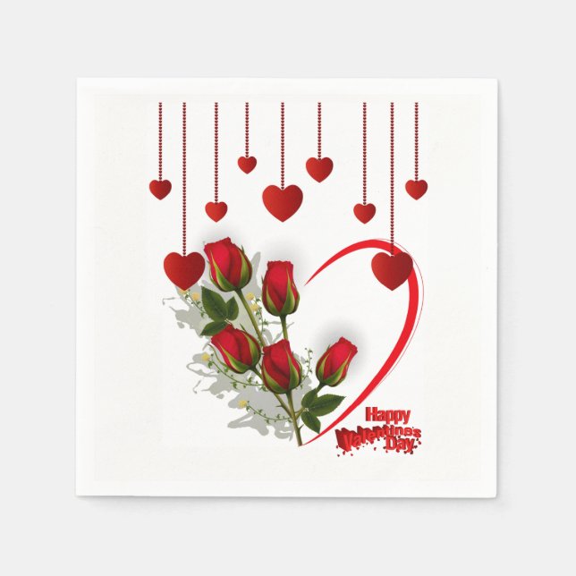 Paper Napkins Happy Valentine's Day Serviette (Vorderseite)