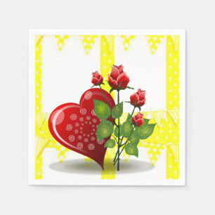 Paper Napkins Heart Serviette