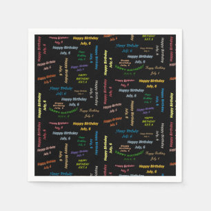 Paper Napkins July 6 Birthday Serviette