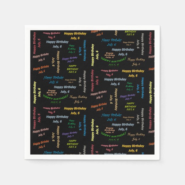 Paper Napkins July 6 Birthday Serviette (Vorderseite)