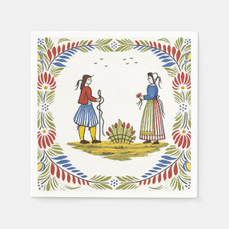 Paper Napkins Luncheon Quimper Serviette