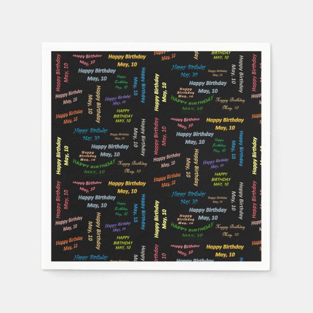 Paper Napkins Mai, 10 Geburtstag Serviette (Vorderseite)