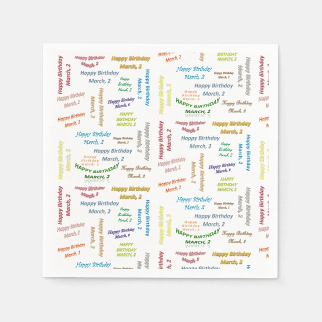 Paper Napkins März, 2 Geburtstag Serviette (Vorderseite)