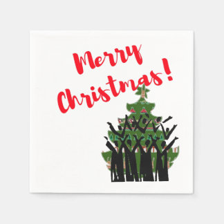 Paper Napkins Merry Christmas Carol Singers Choir Serviette
