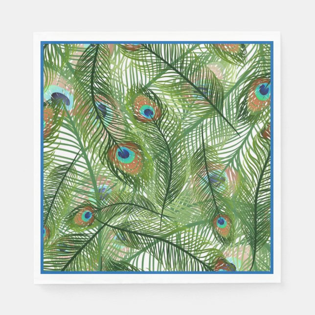 Paper Napkins-Peacock Feathers Napkins Serviette (Vorderseite)