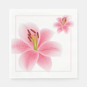 Paper Napkins-Pink Lily Serviette