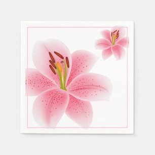 Paper Napkins-Pink Lily Serviette
