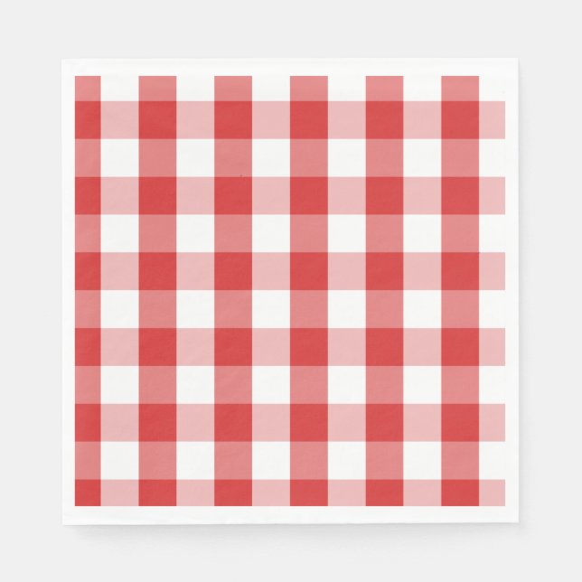 Paper Napkins-Red Schachbrett Board Serviette (Vorderseite)