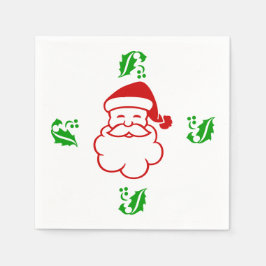Paper Napkins - Santa und Holly Serviette